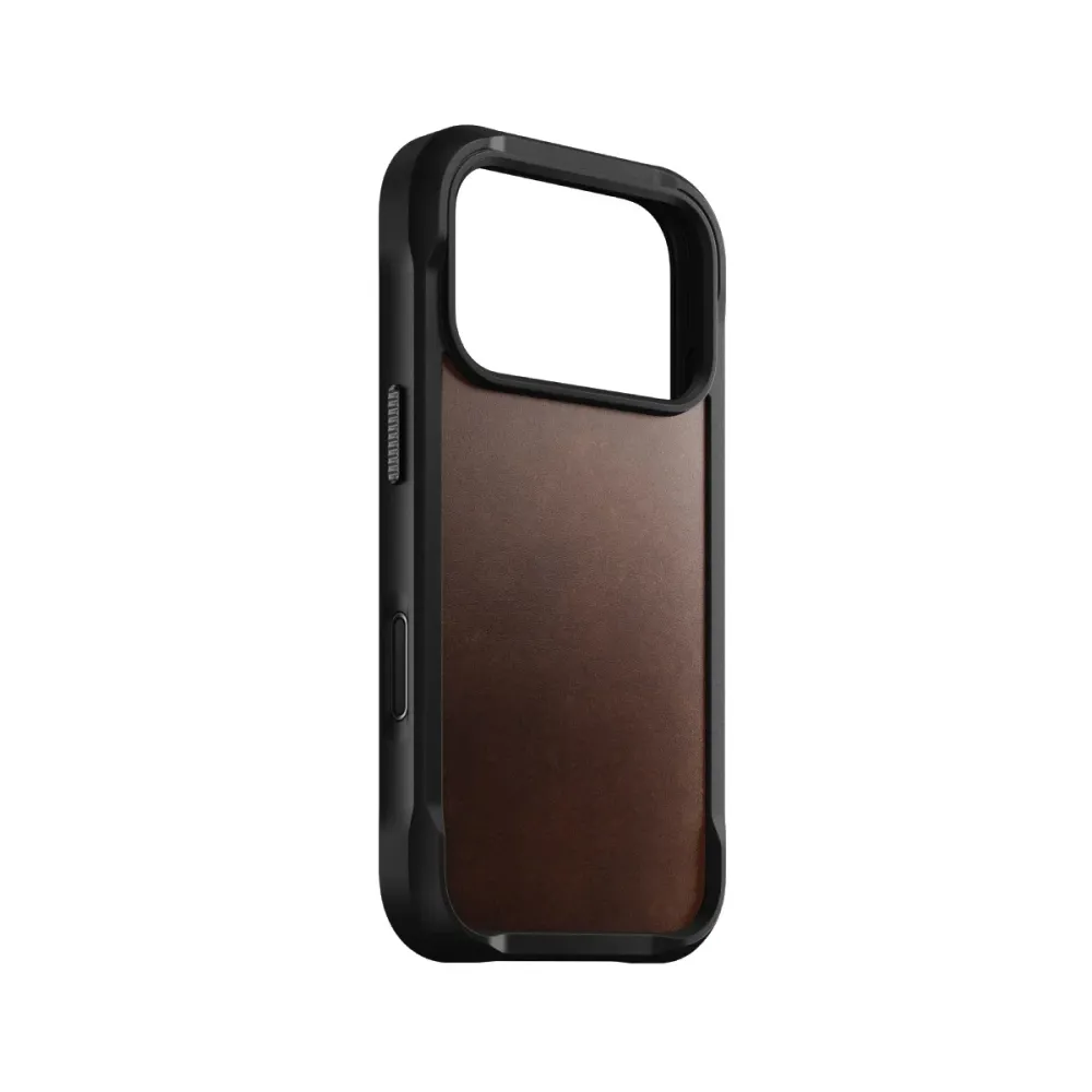 Capa Nomad Reforçada Couro Horween Iphone 17 Pro Castanho