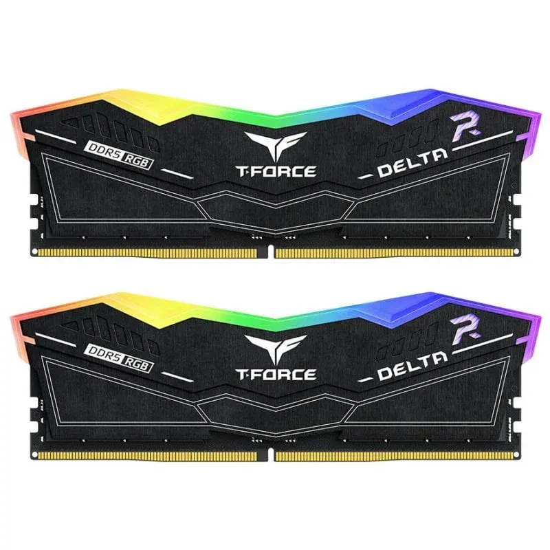 Memória RAM Team Group T-FORCE DELTA RGB DDR5 6000MHz 32GB 2x16GB CL28 Dual AMD EXPO e Intel XMP Pretas