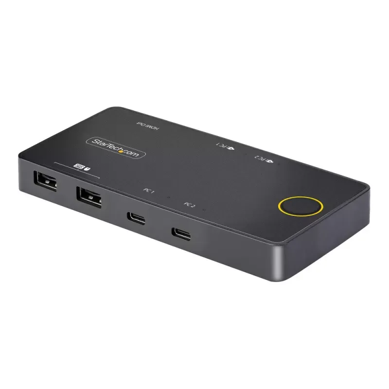 StarTech.com 2-Port USB-C KVM Switch, Single-4K 60Hz HDMI Monitor, Dual-100W Power Delivery Pass-through Ports, Bus Powered, USB Type-C/USB4/Thunderbolt 3/4 Compatible - Small Form Factor (C2-H46-UC2-PD-KVM) - Chave KVM - 2 x KVM / áudio / USB - 1 ut