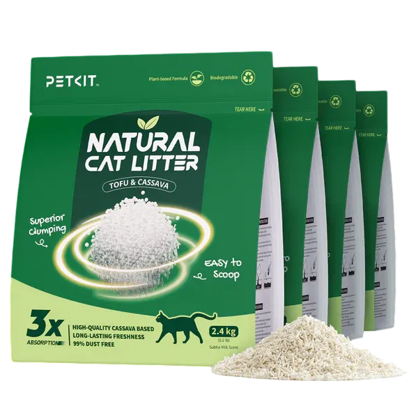 Areia PETKIT Natural Cat Litter - 4 Caixas