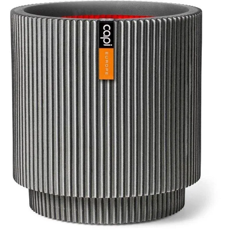 Vaso Capi Europe Groove NL Antracite 36x38 cm com Textura Sulcada