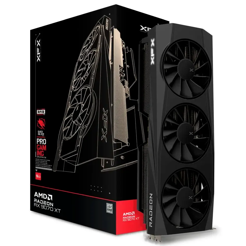 Placa Gráfica XFX AMD Radeon RX 9070 XT RDNA 4 Quicksilver Gaming Edition 16GB GDDR6