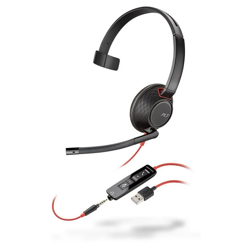 Auscultadores Plantronics Poly Blackwire 5210 Preto