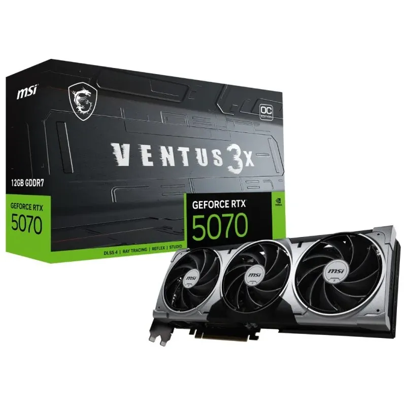 Placa Gráfica MSI GeForce RTX 5070 VENTUS 3X OC 12GB GDDR7 Reflex 2 RTX AI DLSS4