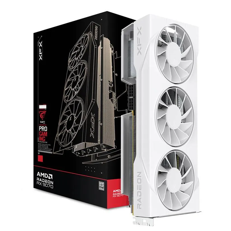 Placa Gráfica XFX AMD Radeon RX 9070 GRE RDNA 4 Triple Fan Gaming White Edition OC 12GB GDDR6