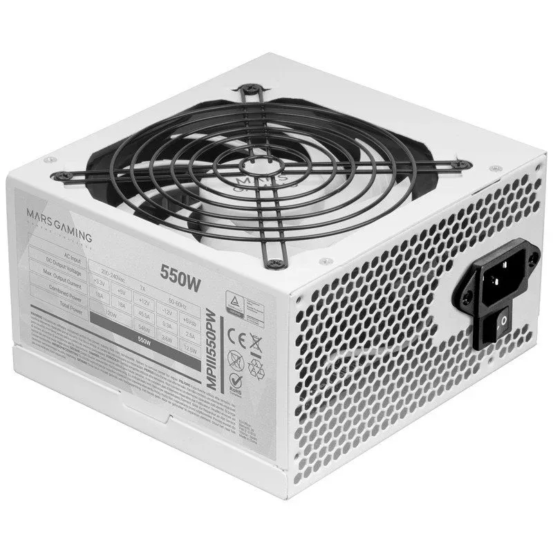 Fonte Alimentação Mars Gaming MPIII550P Fonte de Alimentação 550W Branca