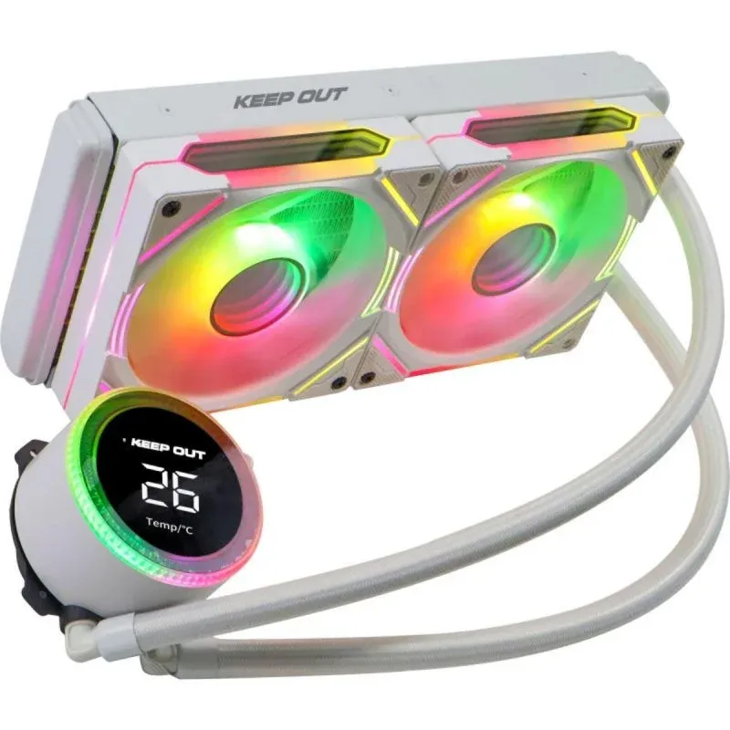 Keep Out XWC-240 PRO Kit de Refrigeração Líquida 240mm ARGB com Display Branco