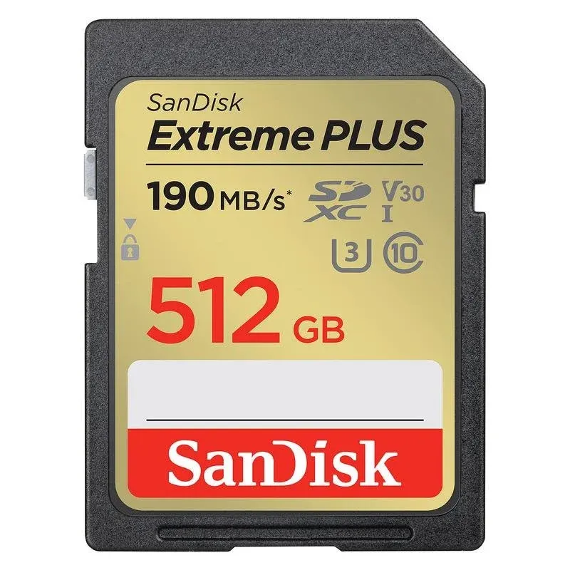 Cartão de Memória SanDisk SDSDXWV-512G-GNCIN SDXC 512GB UHS-I U3 V30 190MB/s