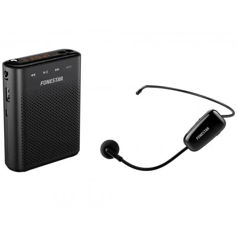 Fonestar ALTA-VOZ-W30 Amplificador Portátil USB/MicroSD/MP3 com Microfone Sem Fios Preto