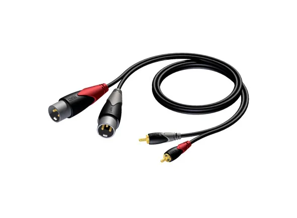 Procab CLA701/ 3m 2 x XLR male - 2 x RCA/male