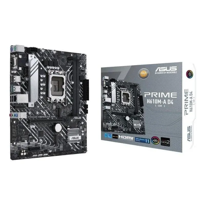 Motherboard ASUS PRIME H610M-A D4-CSM Intel H610 LGA1700 DDR4 Micro ATX RGB