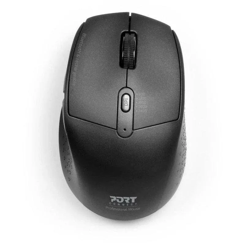 Ratón Port Designs 900715 Bluetooth 2.4GHz 2400DPI Preto Ergonómico