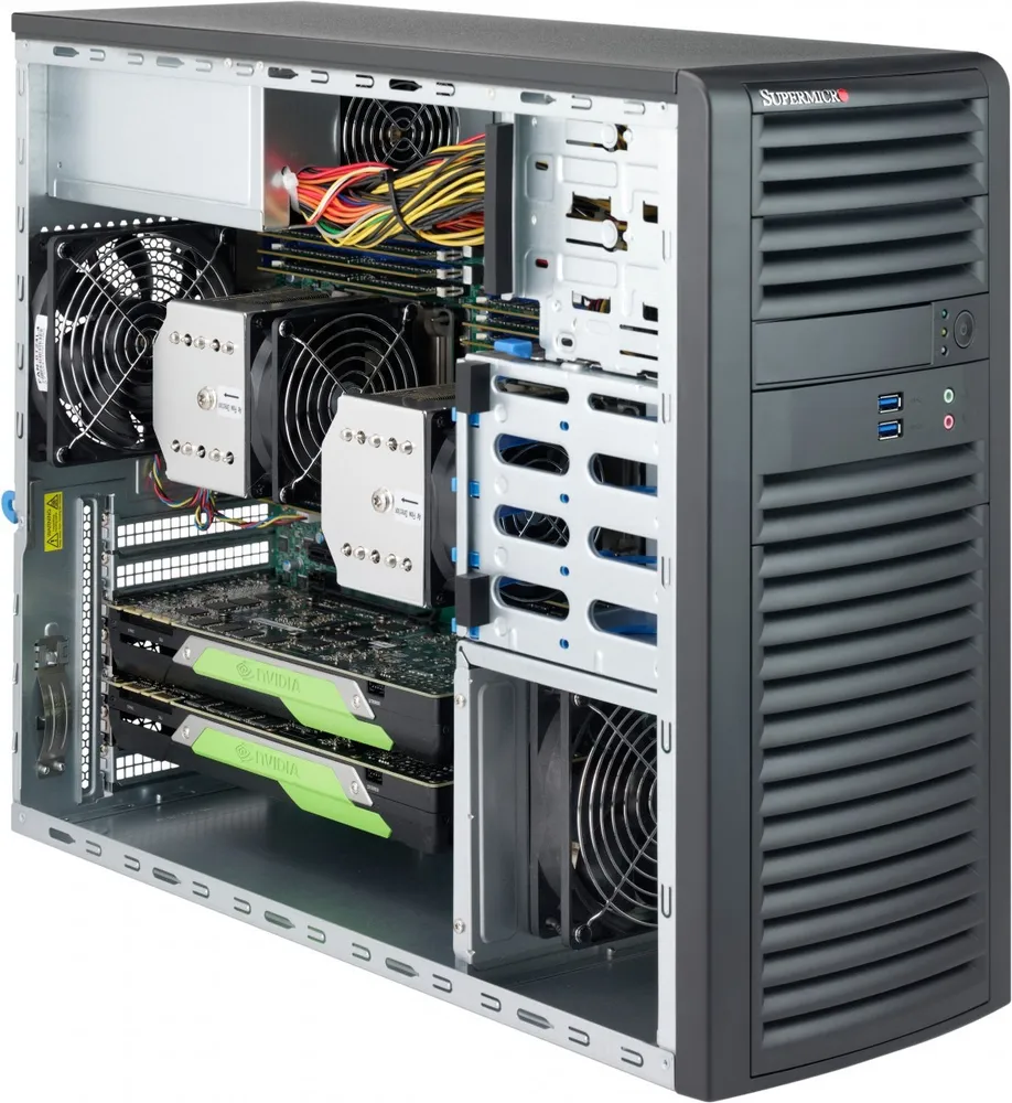 Supermicro CSE-732D3-1K26B Black SC732D3 Tower Chassis CSE-732D3-1K26B