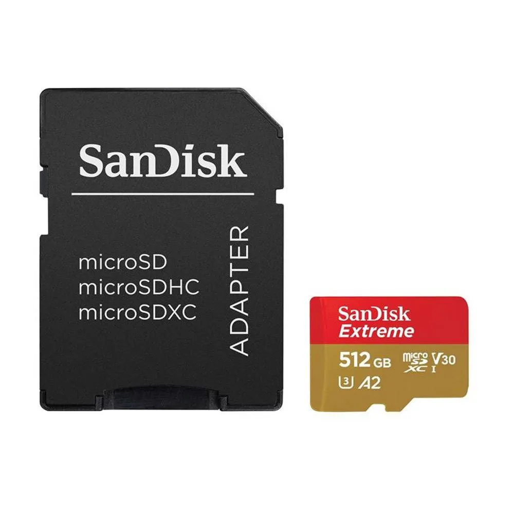 Cartão SanDisk Extreme MicroSDXC UHS-I C10 A2 U3 V30 512GB