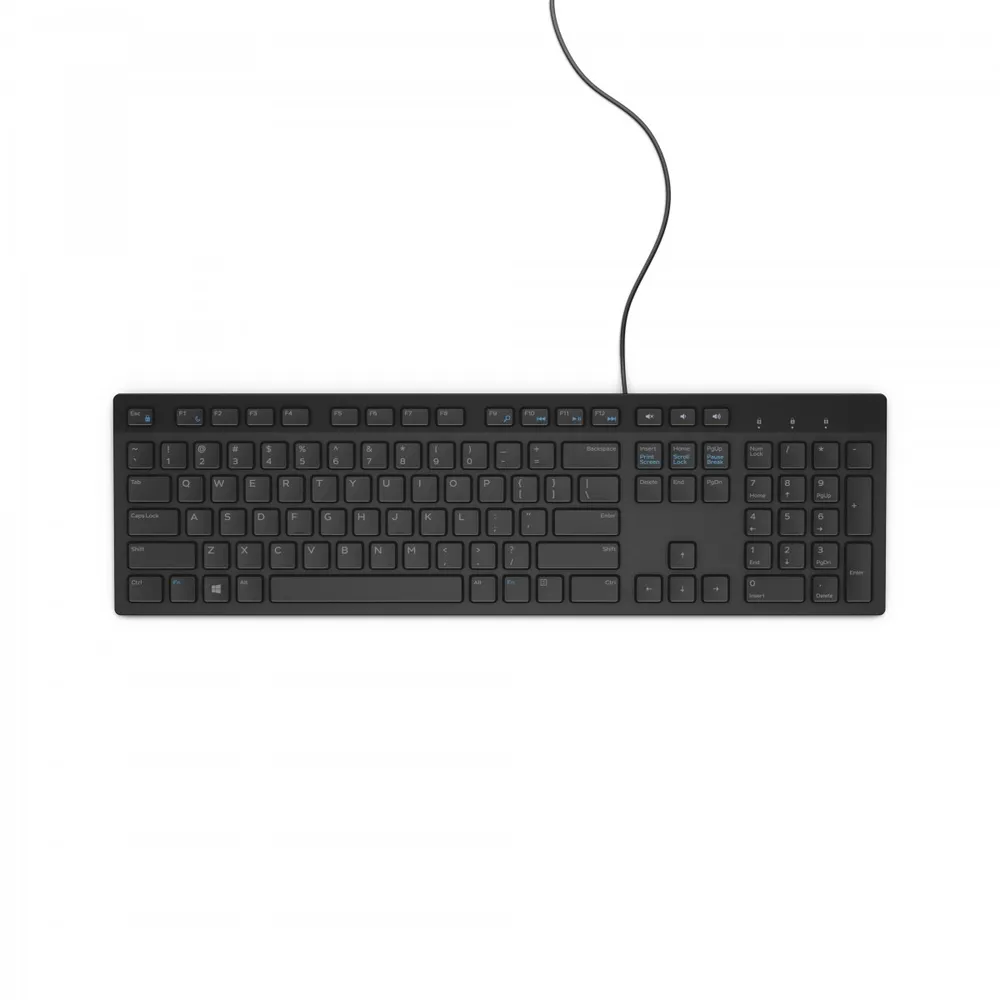 Teclado de membrana Dell KB216 Layout US Internacional com teclas multimédia