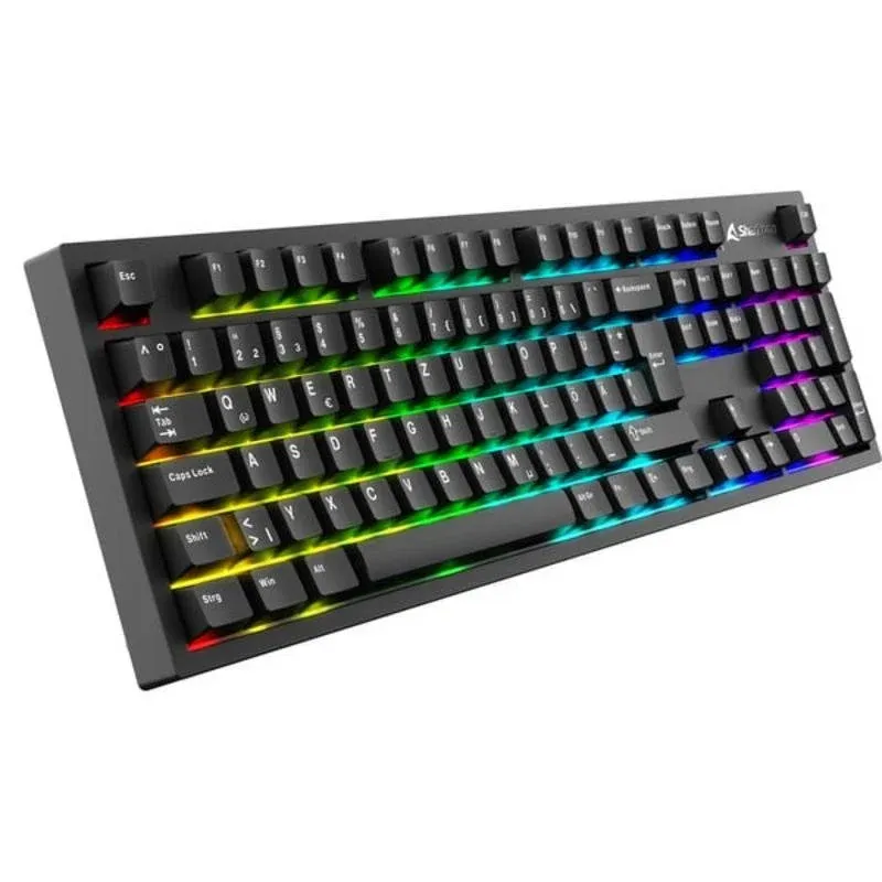 Teclado Sharkoon OfficePal KB70W Silent mecânico linear RGB alemão