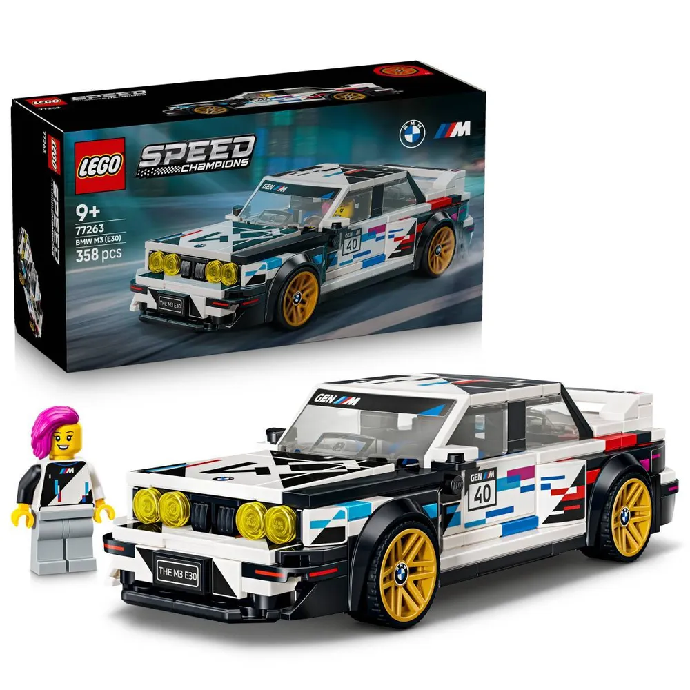 LEGO Speed Champions: BMW M3 (E30) | Idades 9+ | 358 Peças | Item 77263