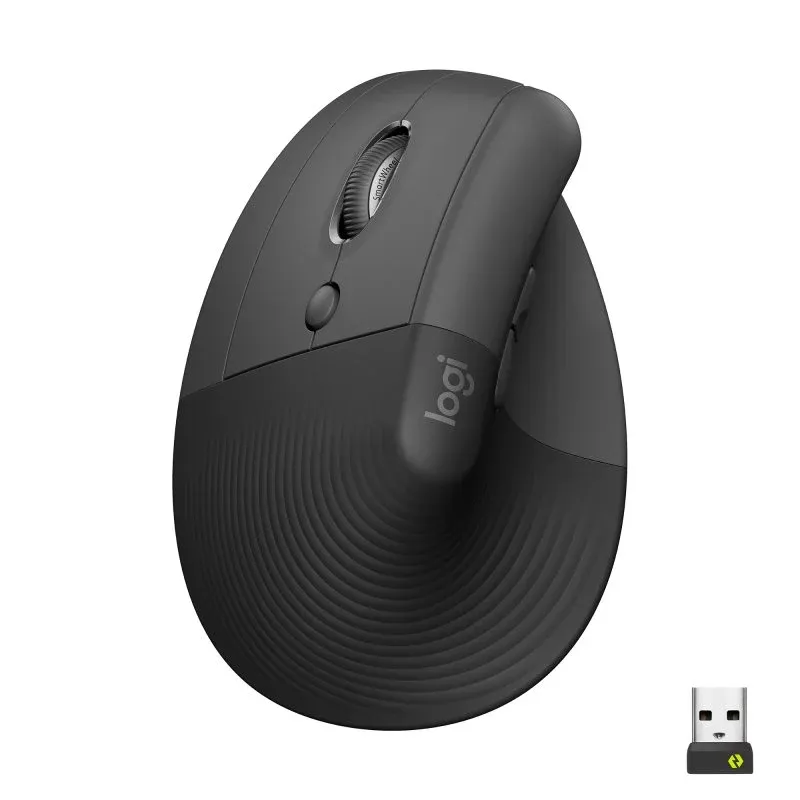 Logitech Lift Rato Sem Fios Vertical para Canhotos 4000 DPI Preto/Cinzento