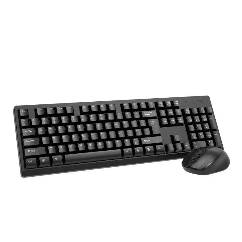 Rato + Teclado Dam Electronics CMK-326 Wireless 2.4G 1600 DPI Preto Design Ergonómico