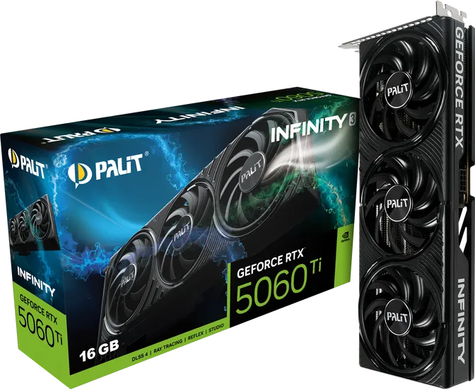 Gráfica Palit GeForce® RTX 5060 Ti Infinity 3 16GB GDDR7 DLSS4