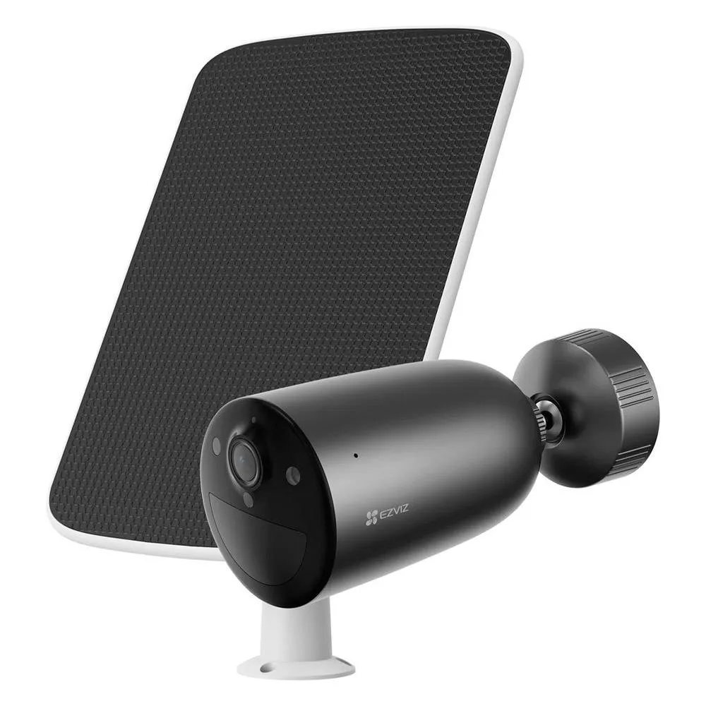Kit Câmara de Segurança a Bateria EZVIZ EB3 4G Smart Home 2K IR Outdoor 4G LTE 5200mAh IP65 Preta + Painel Solar