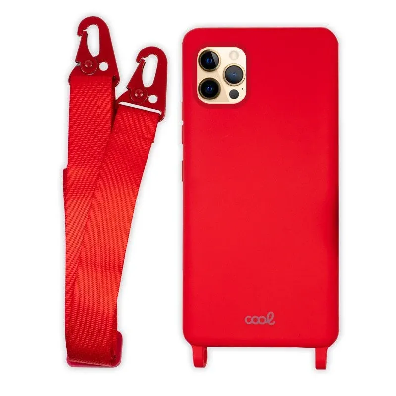 Cool Capa Vermelha com Fita para iPhone 12 Pro Max