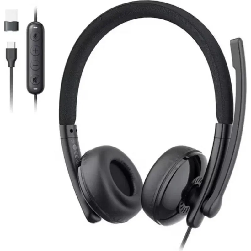 Auriculares EMeet GeniusCall HS50 com fio USB-C com Cancelamento de Ruído para Escritório