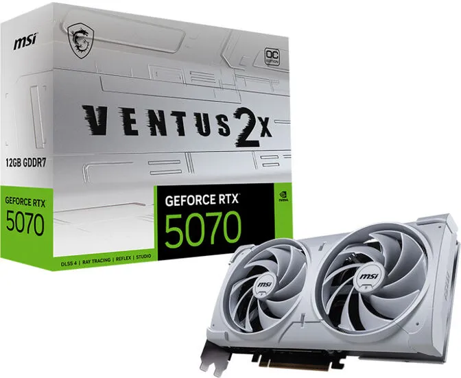 Gráfica MSI GeForce® RTX 5070 VENTUS 2X OC WHITE 12GB GDDR7 DLSS4