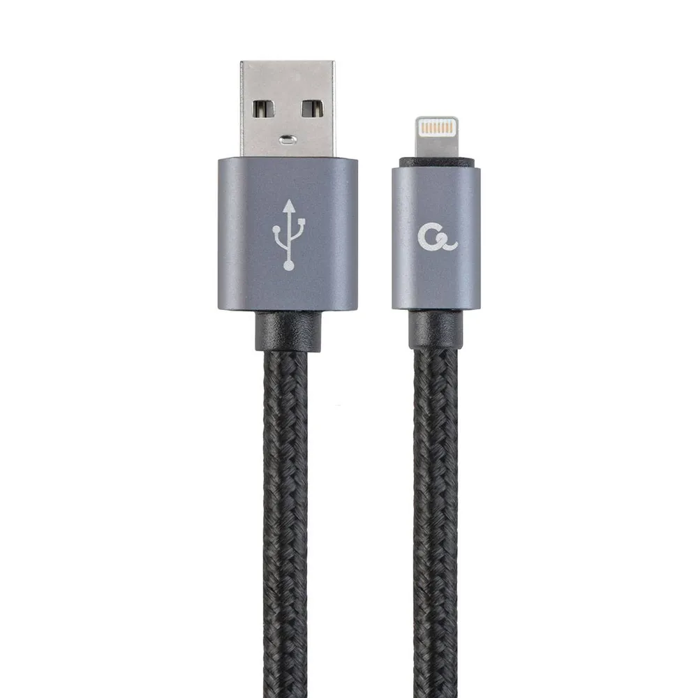 Cabo Gembird CCB-mUSB2B-AMLM-6 USB-A p/ Lightning Braided 1.8m Cinza