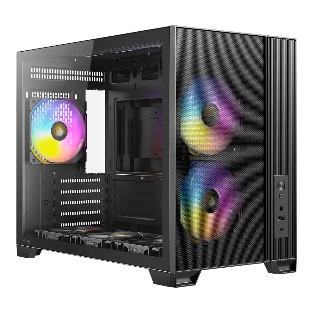 Caixa Micro-ATX Antec Flux M Compact Tempered Glass Preta