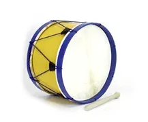 Bombo Tradicional Adamastor PLX15 Amarelo/Aro Azul 38cm