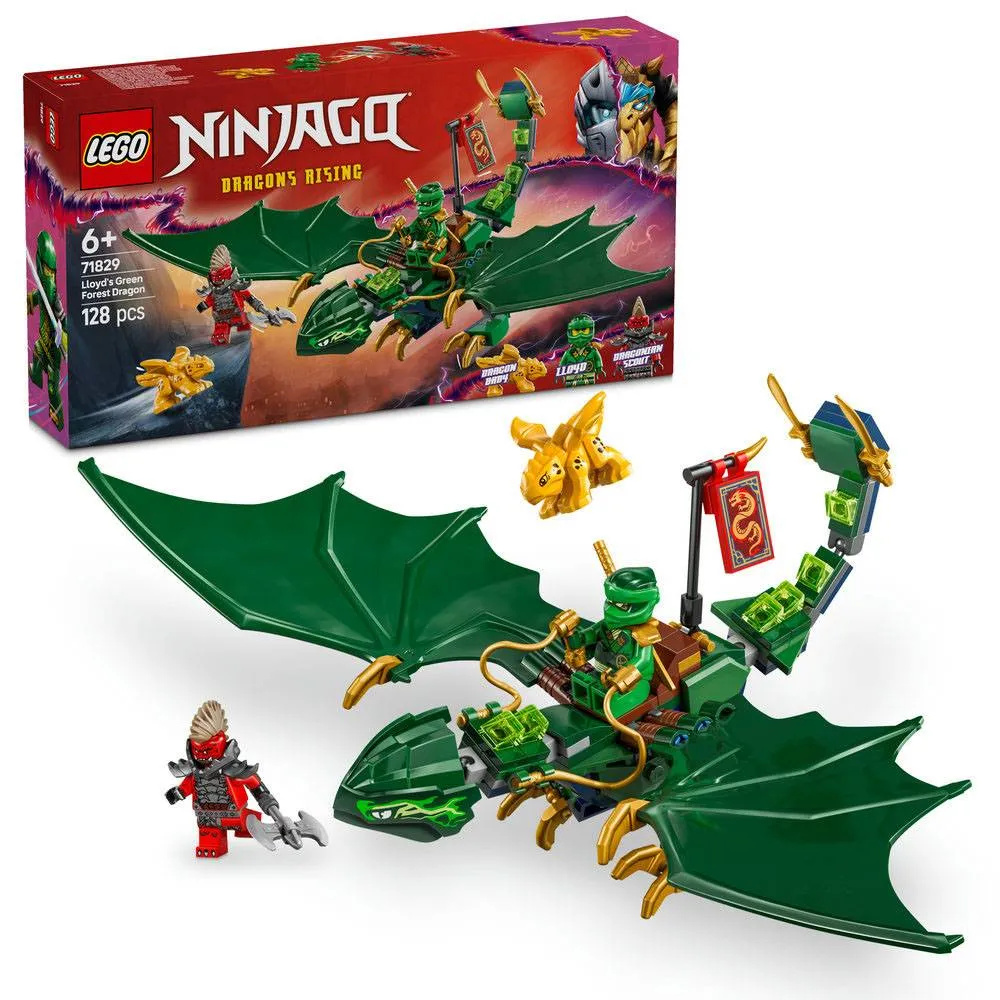 LEGO NINJAGO: Dragão da Floresta Verde do Lloyd | Idades 6+ | 128 Peças | Item 71829