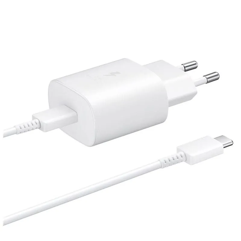 Carregador Samsung 25W c/Cabo USB-C Branco - EP-TA800XWEGWW