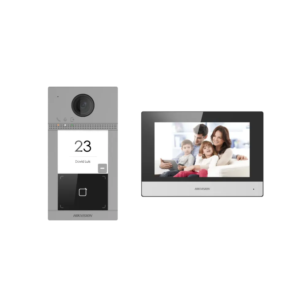 Kit Video Porteiro HikVision WiFi PoE Cinzento - DS-KIS604-S(C)