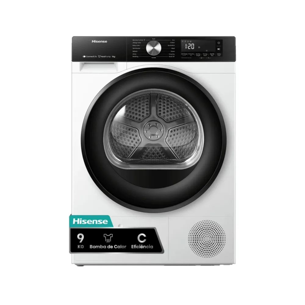 Máquina de Secar Roupa Hisense Série 3S 9Kg Branca - DH3S902BWCC