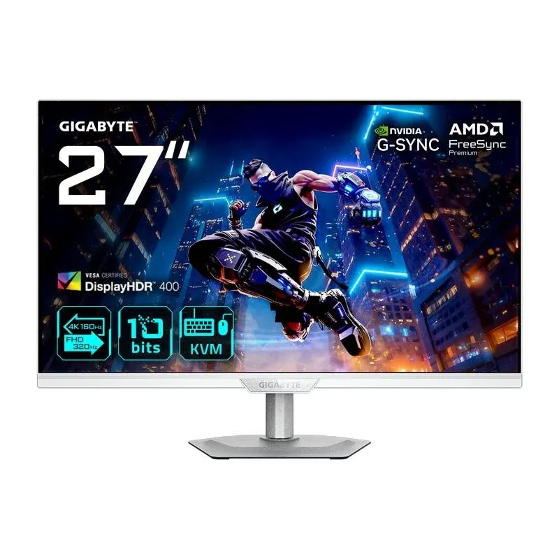 Monitor GIGABYTE M27UP ICE 27" UltraHD 4K 160Hz SS-IPS HDR400 FreeSync Premium Altura ajustável