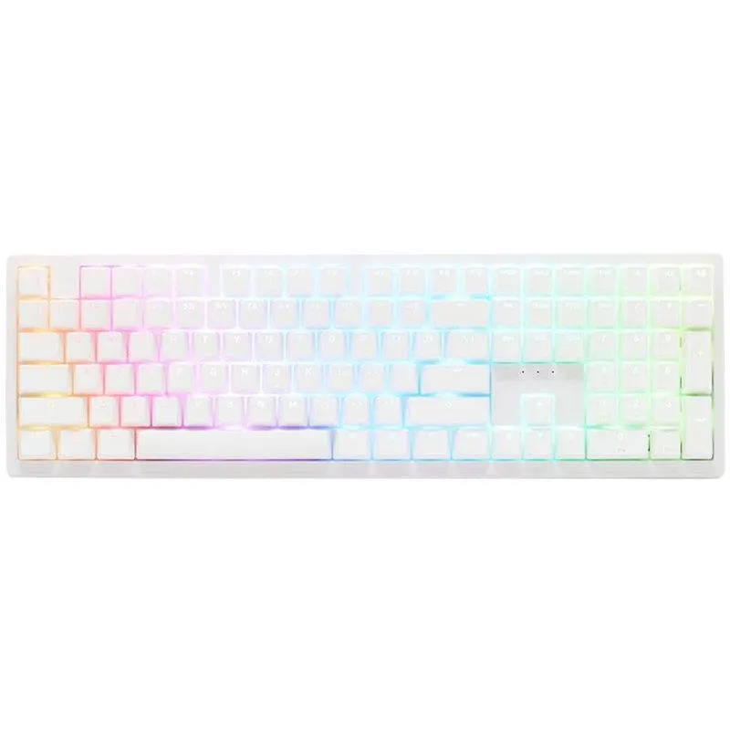 Teclado Ducky Zero 6108 100 por cento Pure White RGB Tri-mode MX2A-Blue (ES)