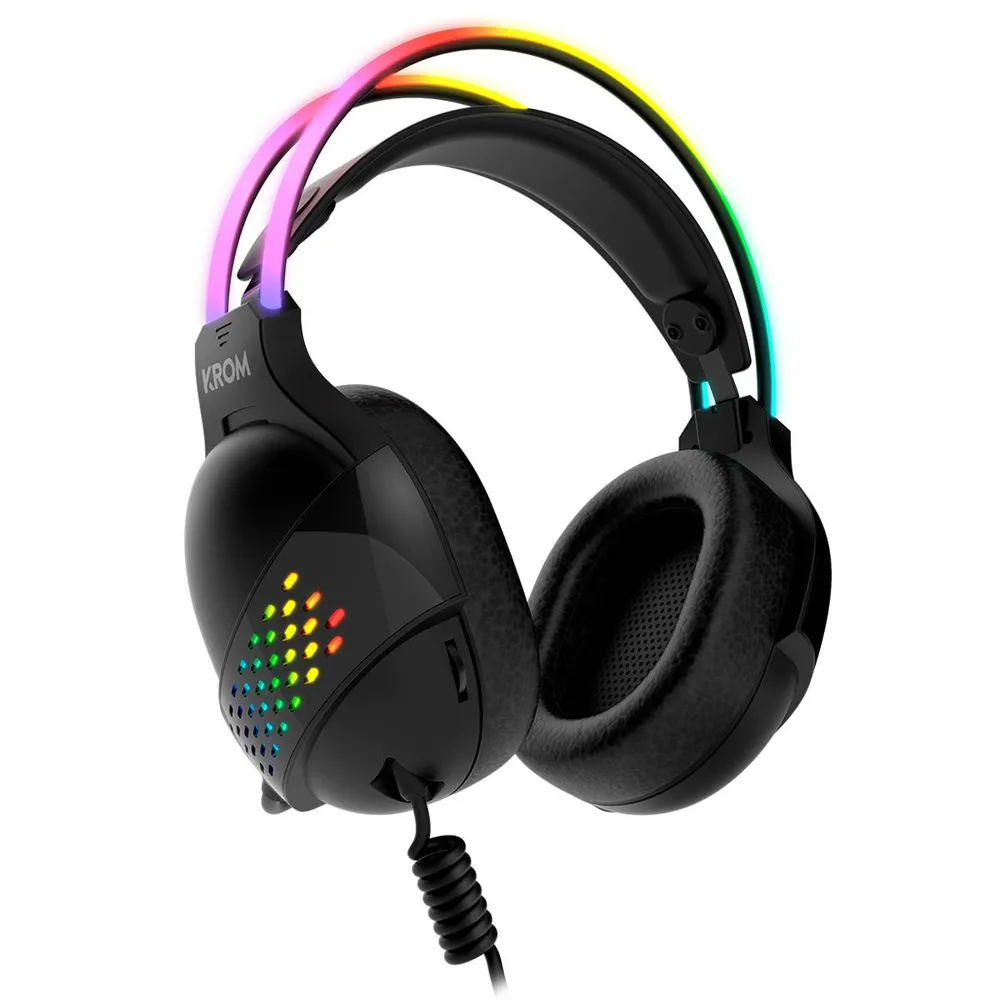 Headset Krom Klaim Stereo RGB Gaming Preto