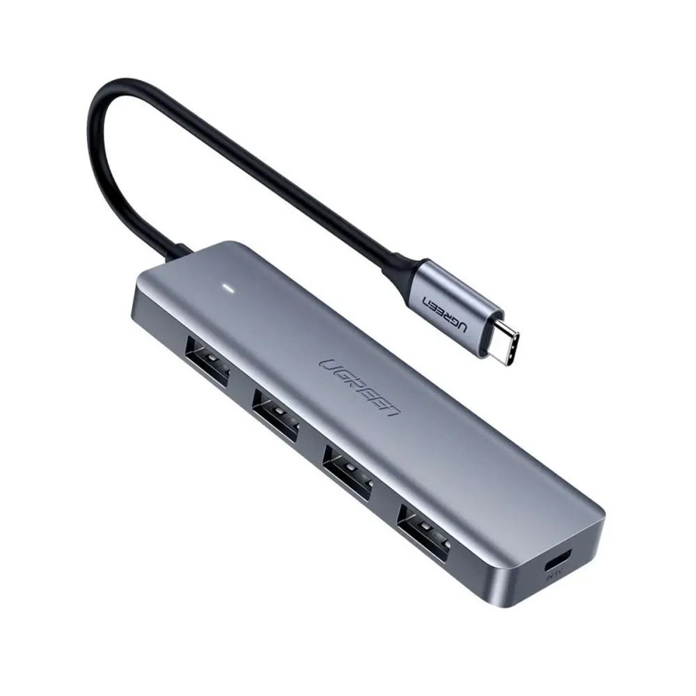 Hub Ugreen USB-C para 4x USB 3.0 Gen 1 Cinzento