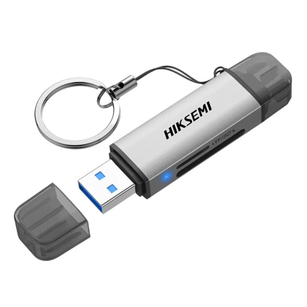Leitor de Cartões Hikvision USB-A / USB-C microSD/SD Cinzento