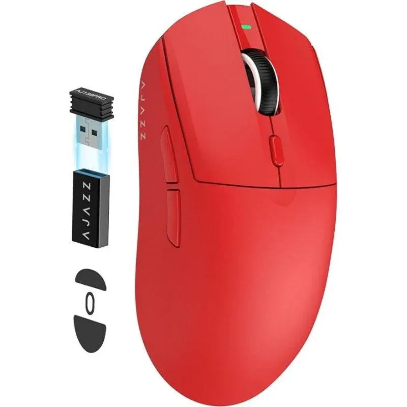 Ajazz AK82019 Rato Ultraleve Sem Fios com 26000 DPI e 6 Botões Programáveis Vermelho