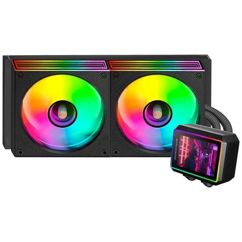 Refrigeração Líquida Mars Gaming ML-VISIONII240 240mm 2 Ventoinhas ARGB IPS