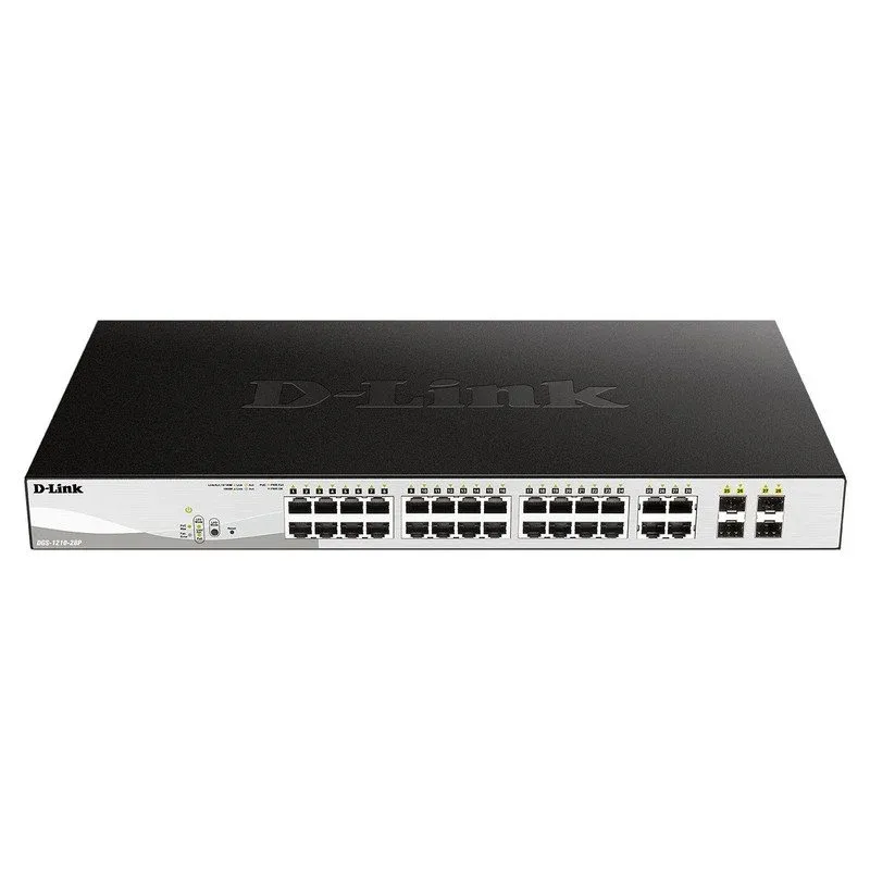 D-Link DGS-1210-28P/E Smart+ Switch Administrado 24 Portas Ethernet Gigabit PoE + 4 Portas Combo 1000BASE-T/SFP
