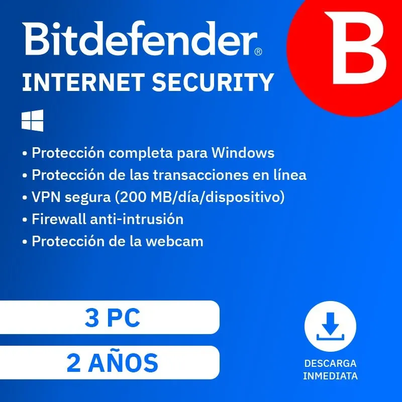 Bitdefender Internet Security 3 Dispositivos 2 Anos