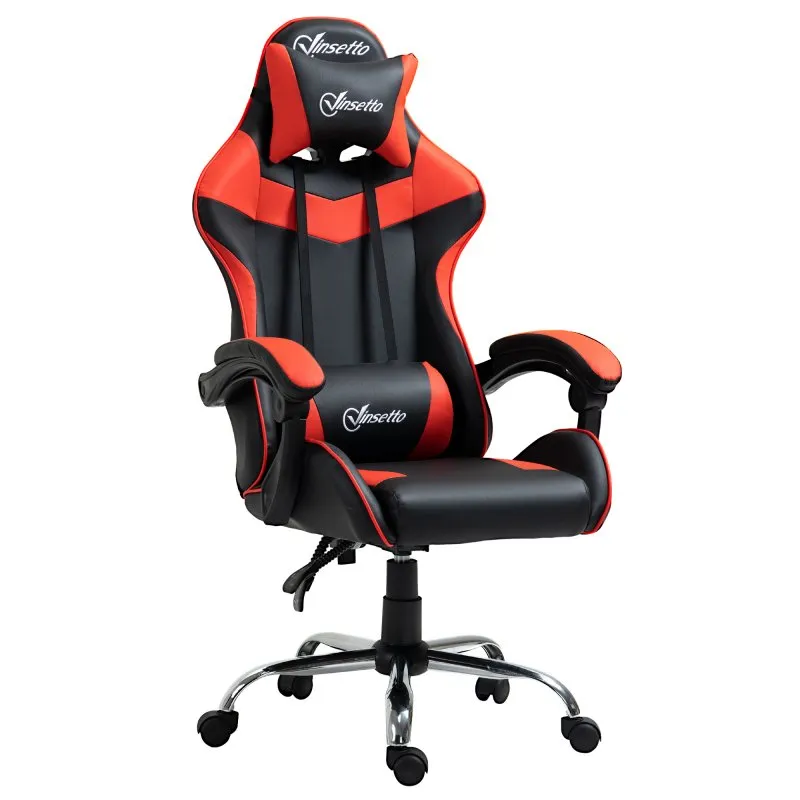 Vinsetto Cadeira Gaming com Apoio para Cabeça Preta/Vermelha