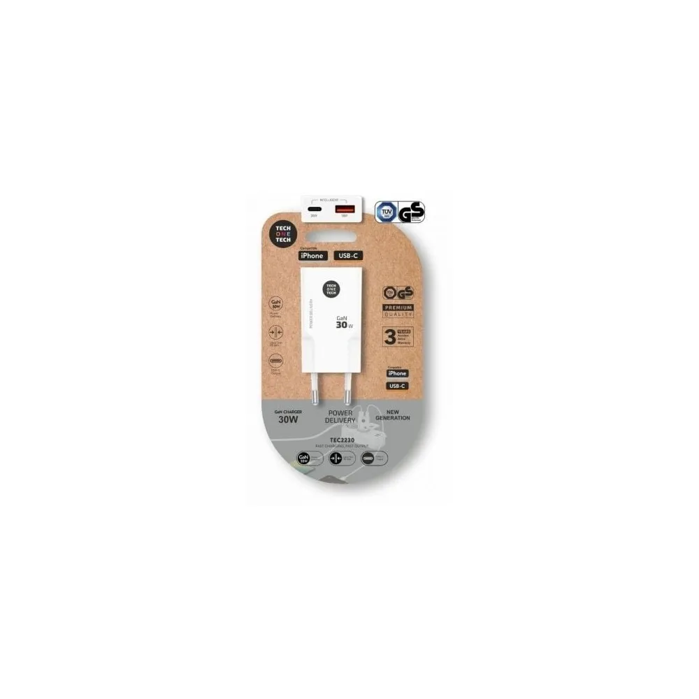 Tech One Tech Carregador de parede USB-A e USB-C TEC2230
