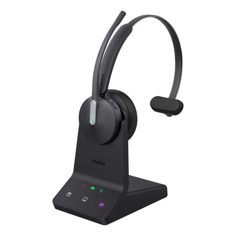 Auriculares Yealink WH64 Mono UC sem fios Bluetooth para escritório com microfone preto