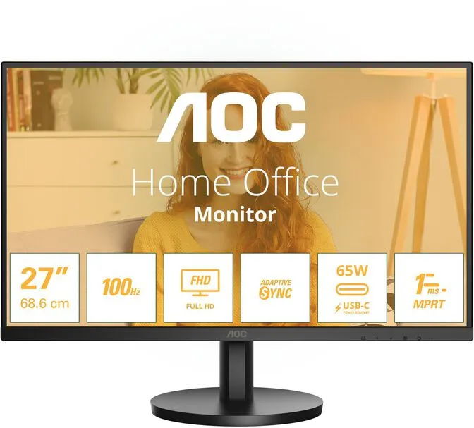 Monitor AOC 27" 27B3CA2 IPS FHD 100Hz 1ms USB-C (65W) c/colunas