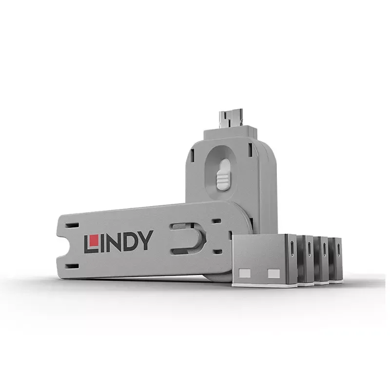 USB PORT LOCKS 4XWHITE+KEY