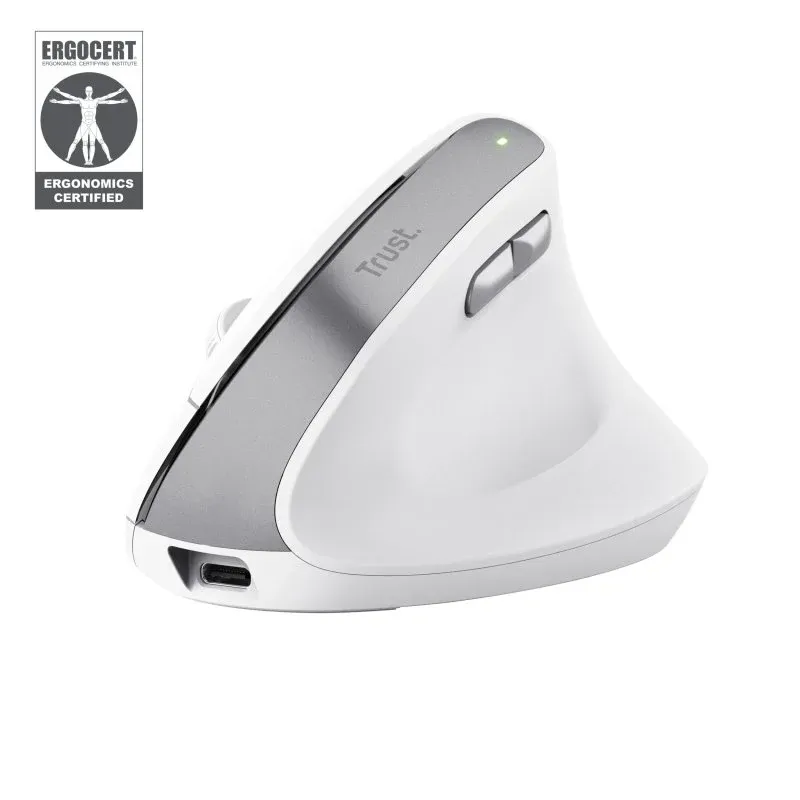 Trust Bayo II Rato Vertical Sem Fios 2400 DPI com Bateria Recarregável Branco